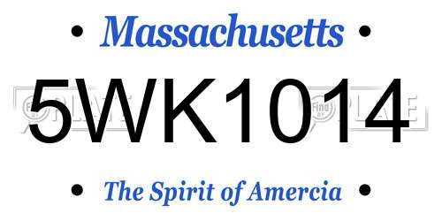 5WK1014 Massachusetts License Plate