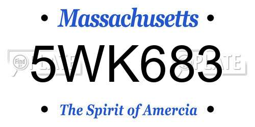 5WK683 Massachusetts License Plate