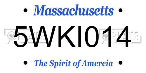 5WKI014 Massachusetts License Plate