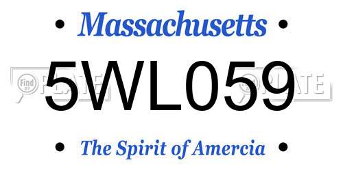 5WL059 Massachusetts License Plate