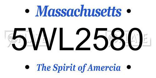 5WL2580 Massachusetts License Plate