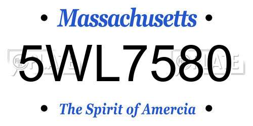 5WL7580 Massachusetts License Plate