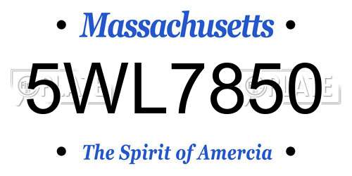 5WL7850 Massachusetts License Plate