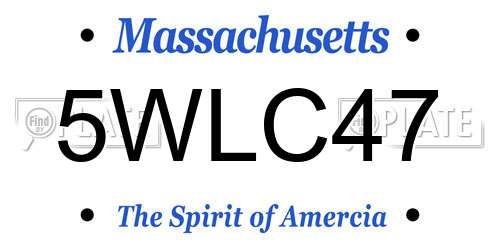 5WLC47 Massachusetts License Plate