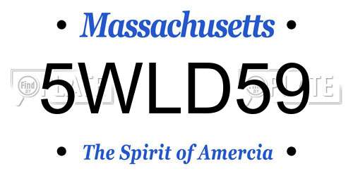 5WLD59 Massachusetts License Plate