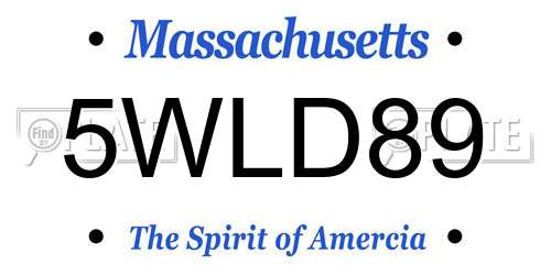 5WLD89 Massachusetts License Plate