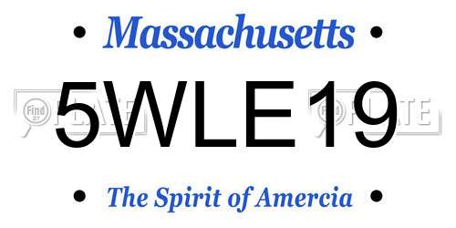 5WLE19 Massachusetts License Plate