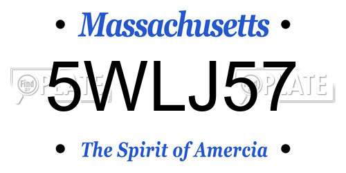 5WLJ57 Massachusetts License Plate