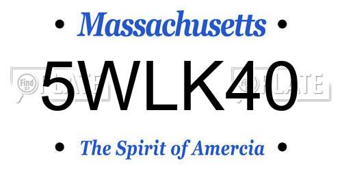 5WLK40 Massachusetts License Plate