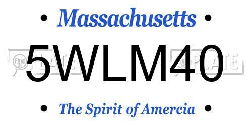 5WLM40 Massachusetts License Plate