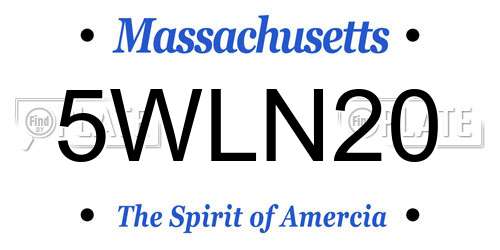 5WLN20 Massachusetts License Plate
