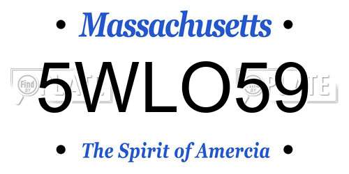 5WLO59 Massachusetts License Plate