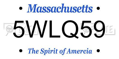 5WLQ59 Massachusetts License Plate