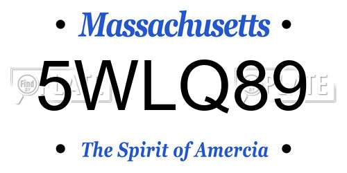 5WLQ89 Massachusetts License Plate