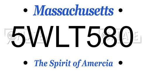 5WLT580 Massachusetts License Plate