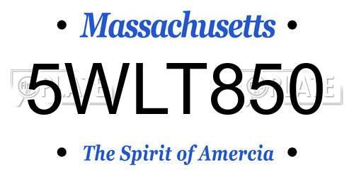 5WLT850 Massachusetts License Plate