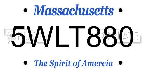 5WLT880 Massachusetts License Plate
