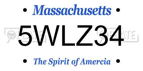 5WLZ34 Massachusetts License Plate