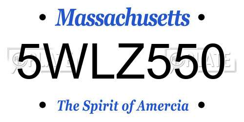 5WLZ550 Massachusetts License Plate