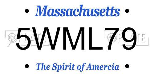 5WML79 Massachusetts License Plate