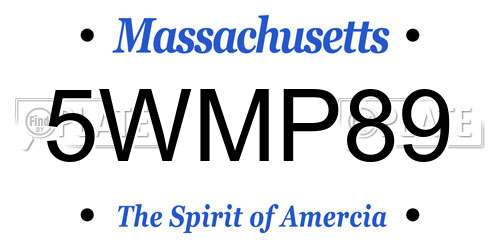 5WMP89 Massachusetts License Plate