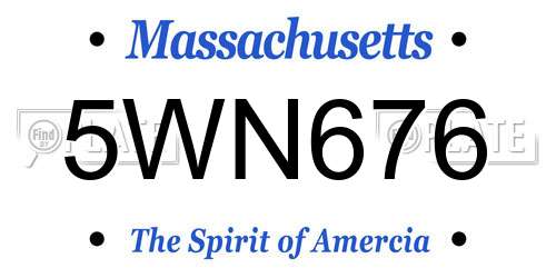5WN676 Massachusetts License Plate