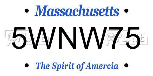5WNW75 Massachusetts License Plate