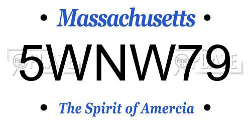 5WNW79 Massachusetts License Plate