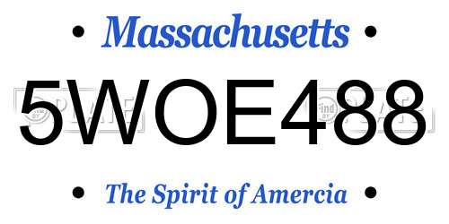 5WOE488 Massachusetts License Plate