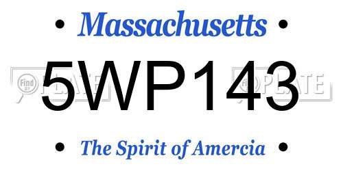 5WP143 Massachusetts License Plate