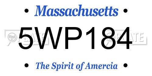 5WP184 Massachusetts License Plate