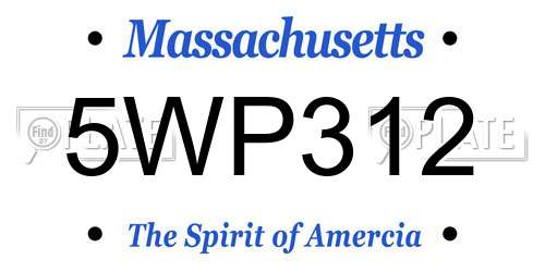 5WP312 Massachusetts License Plate