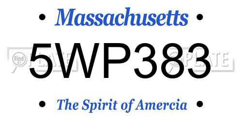 5WP383 Massachusetts License Plate