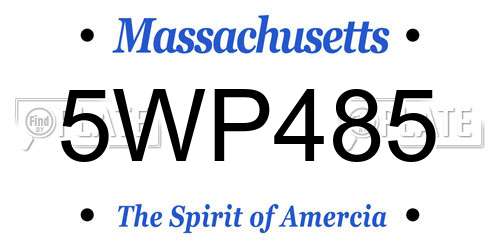 5WP485 Massachusetts License Plate