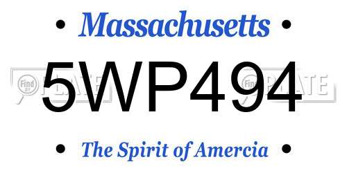 5WP494 Massachusetts License Plate