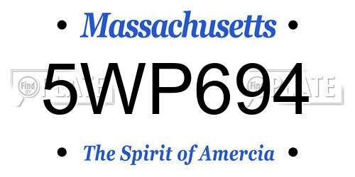 5WP694 Massachusetts License Plate