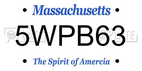 5WPB63 Massachusetts License Plate