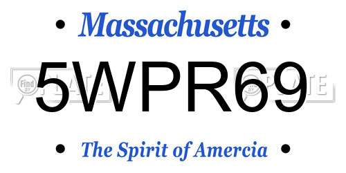 5WPR69 Massachusetts License Plate