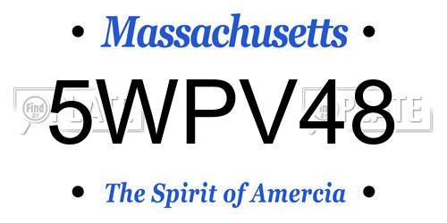 5WPV48 Massachusetts License Plate