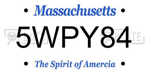 5WPY84 Massachusetts License Plate
