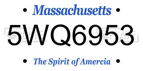 5WQ6953 Massachusetts License Plate