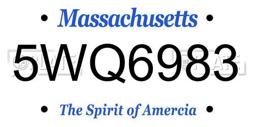 5WQ6983 Massachusetts License Plate