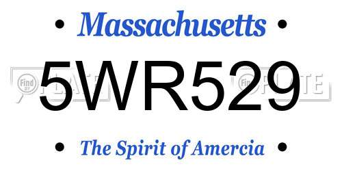 5WR529 Massachusetts License Plate