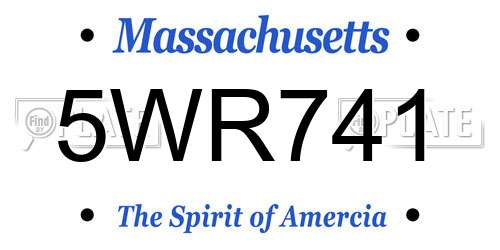 5WR741 Massachusetts License Plate