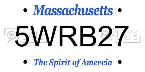 5WRB27 Massachusetts License Plate