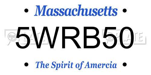 5WRB50 Massachusetts License Plate