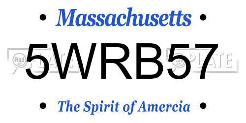 5WRB57 Massachusetts License Plate