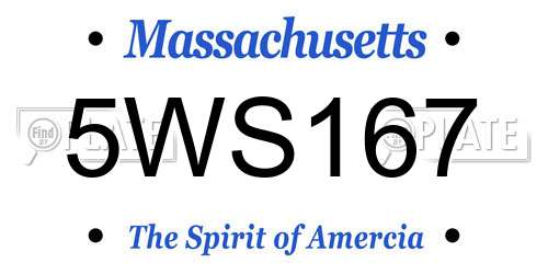 5WS167 Massachusetts License Plate