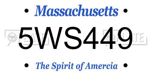 5WS449 Massachusetts License Plate