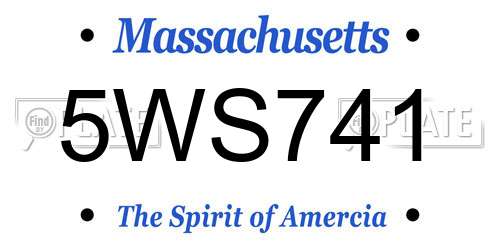 5WS741 Massachusetts License Plate
